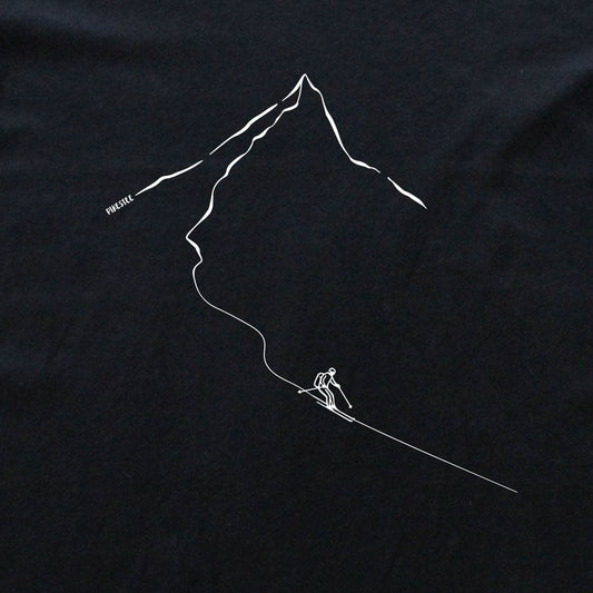 Minimalist Skier Path T-shirt - Black - cover