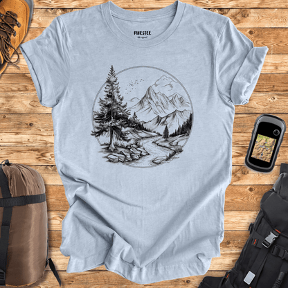 "Hand Drawn Round Landscape" graphic T-shirt