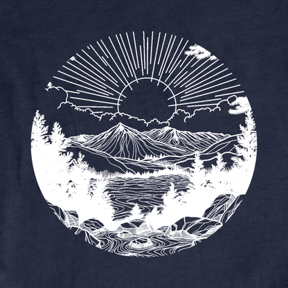 "Detailed Round Landscape" graphic T-shirt