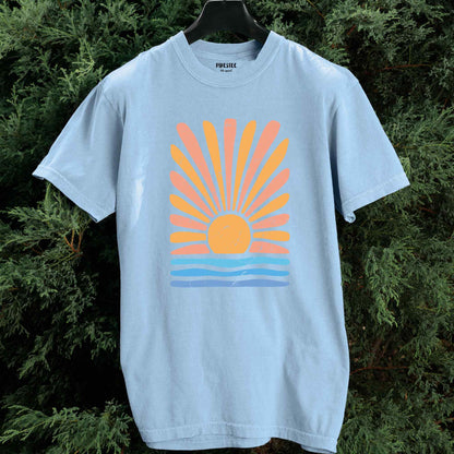 Abstract Sun and Waves T-shirt