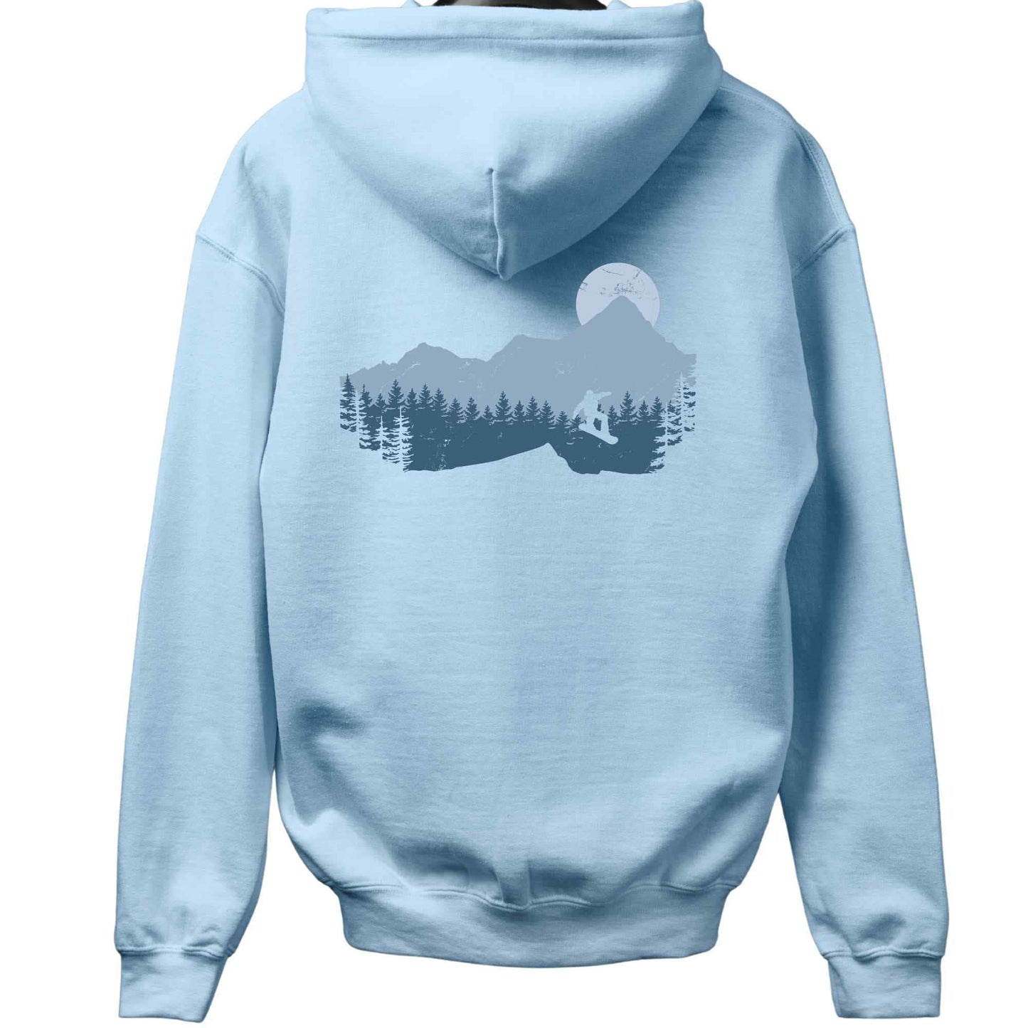 Snowboard Jump Landscape Back-Print Hoodie