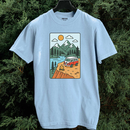 Cartoon Van Landscape T-shirt