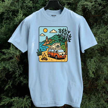 Cartoon Van Town T-shirt