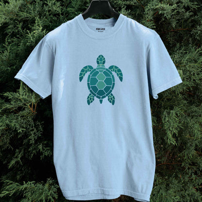 Geometric Blue Turtle T-shirt