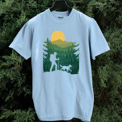 Hiking And Dog Landscape T-shirt