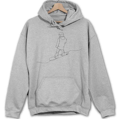 Snowboard Back Line Art Hoodie