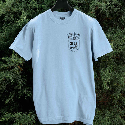 Stay Wild Flowers Pocket T-shirt