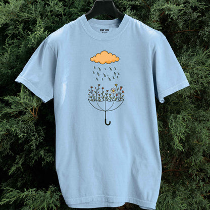 Umbrella Flowers Landscape T-shirt
