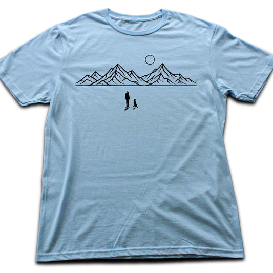 Mountains Girl And Dog T-shirt