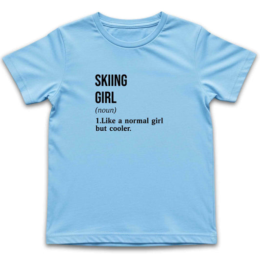 Skiing Girl Kids T-Shirt