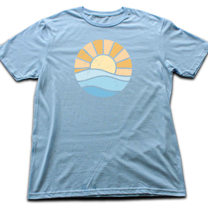 Abstract Round Sun and Waves T-shirt