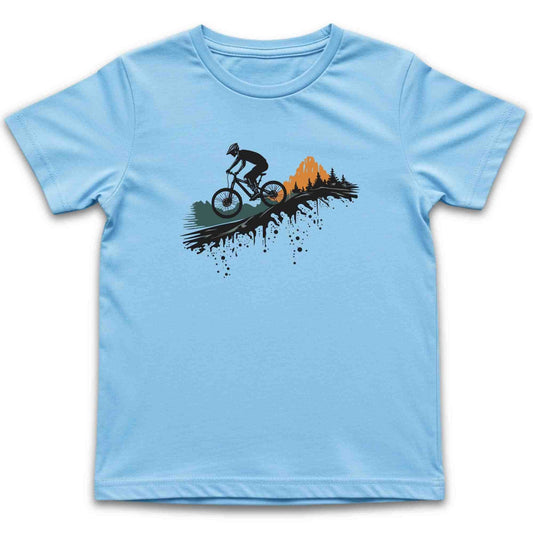 Bike In The Mountain Kids T-Shirt
