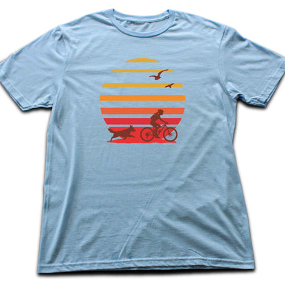 Biking Girl And Dog Colors T-shirt