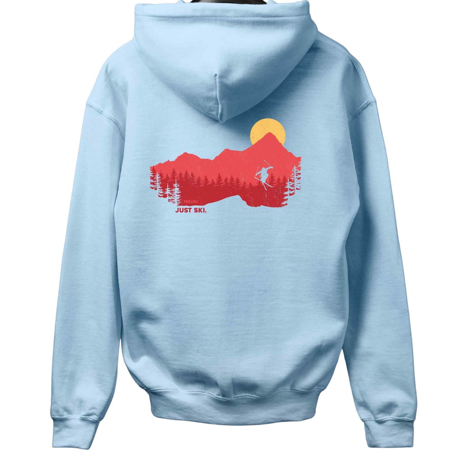 Just Ski Jump Landscape Back-Print Hoodie