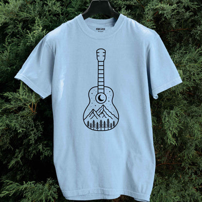 Minimalist Guitar Landscape T-shirt