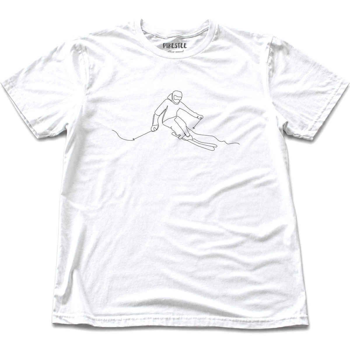 Skier Line Art T-shirt - White