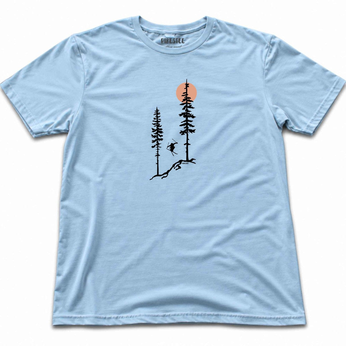 Ski Jump Trees T-shirt - Light Blue