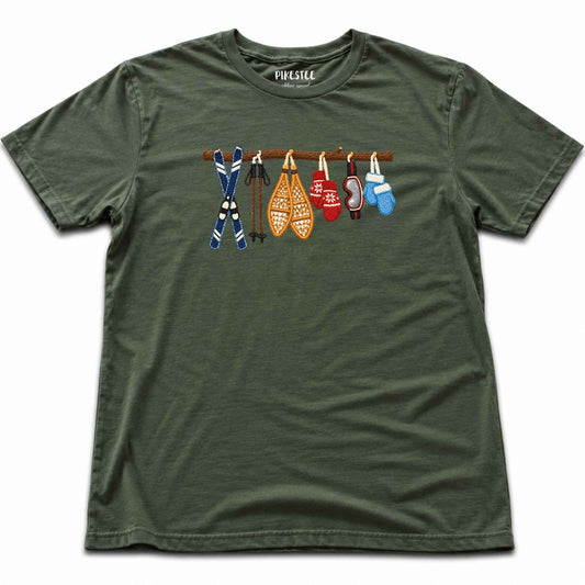 Ski Stuff Rack T-shirt - Military Green