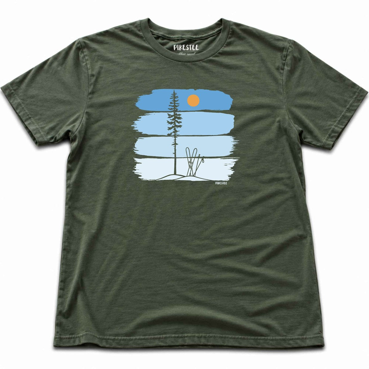 Gradient Ski Best Spot T-shirt - Military Green