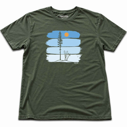 Gradient Ski Best Spot T-shirt - Military Green