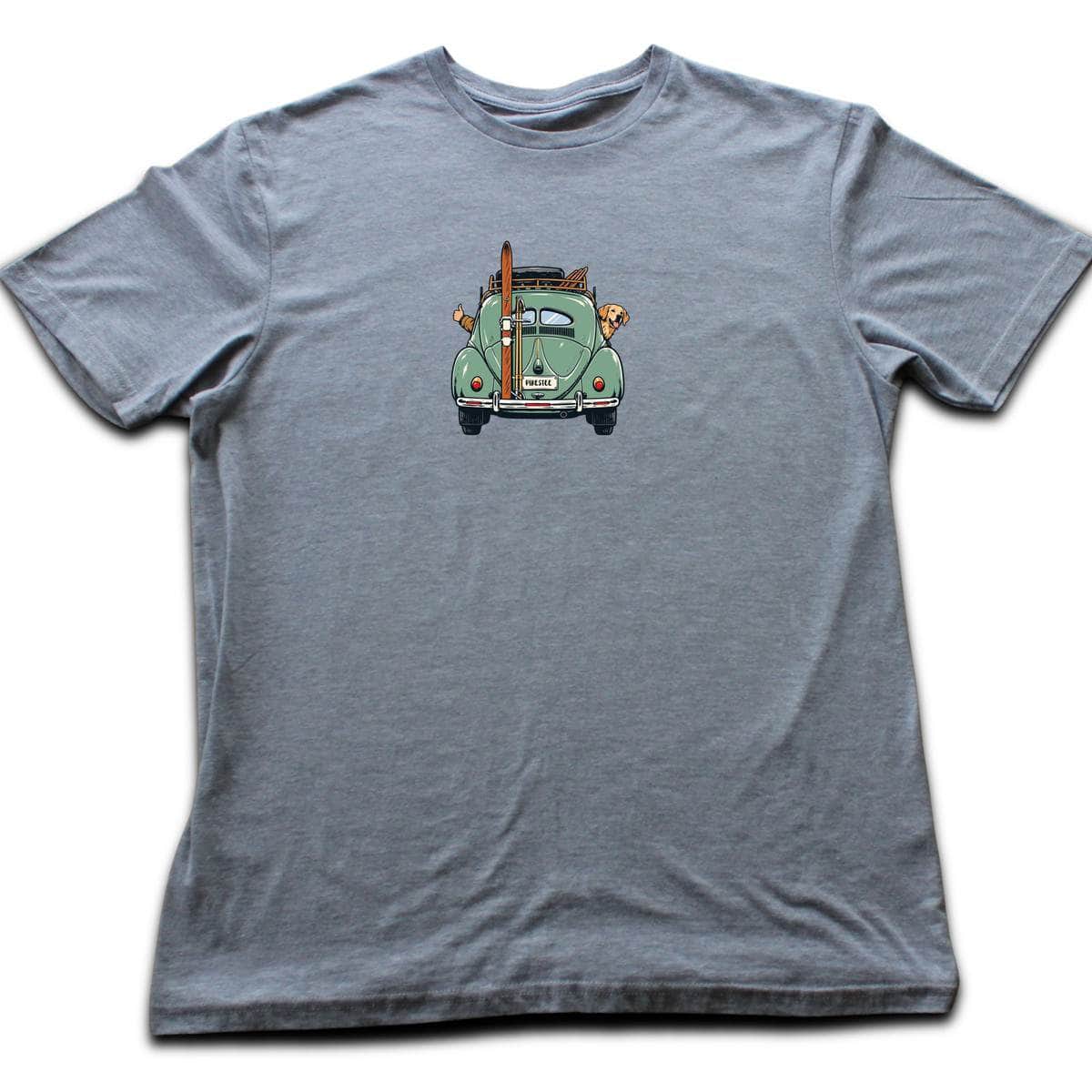 Dog And Car Ski Trip T-shirt - Sport Grey