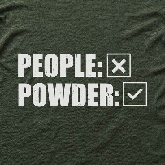People Or Powder T-shirt - Military Green - hero
