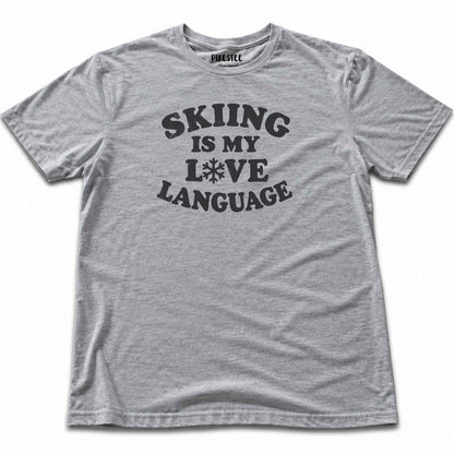 Skiing Love T-shirt - Sport Grey