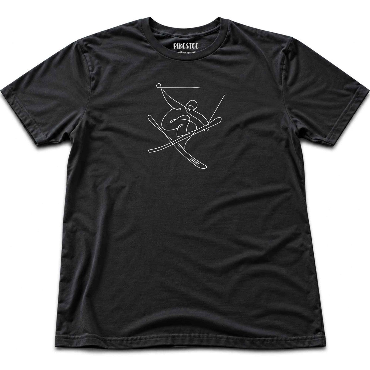 Ski Jump Line Art T-shirt - Black