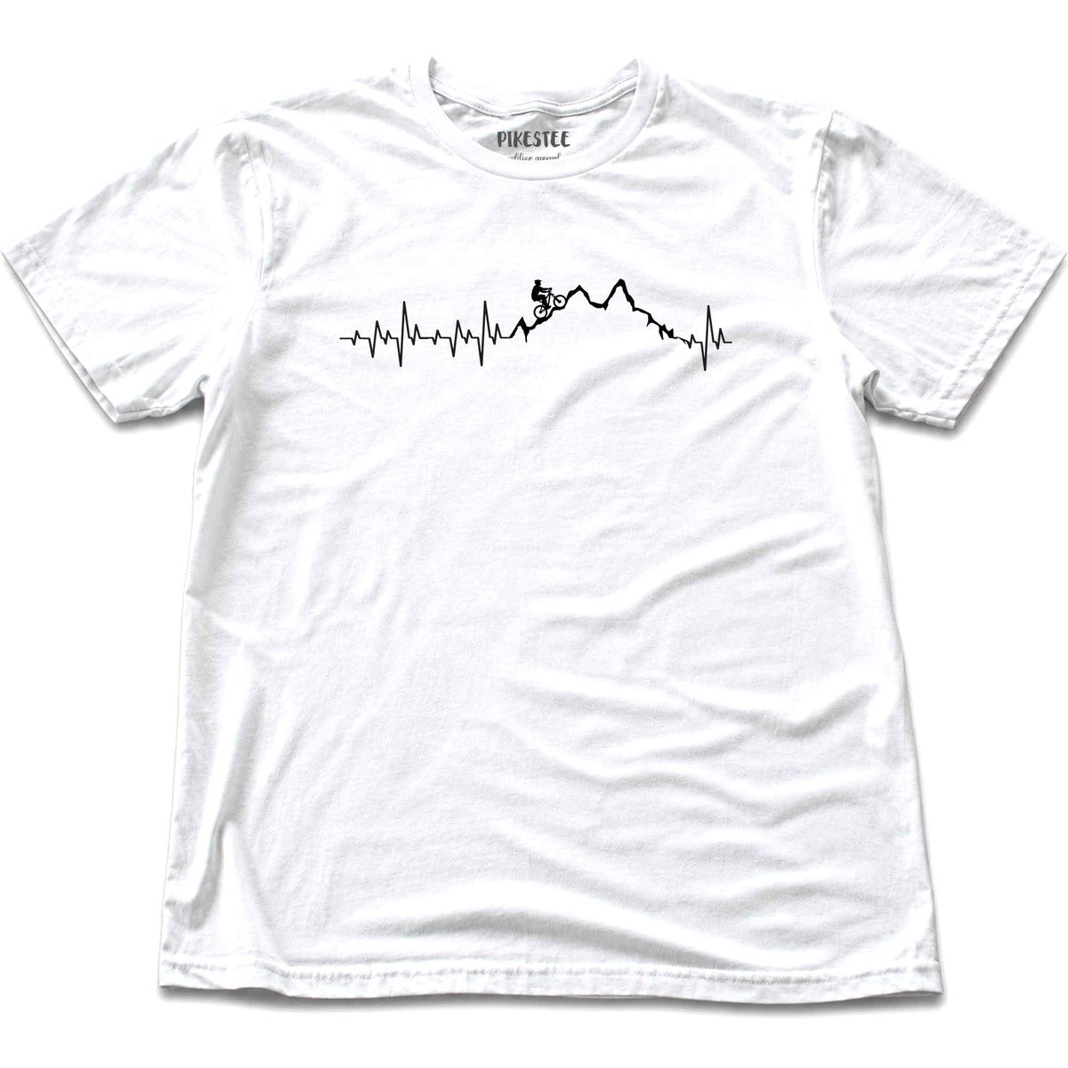 Mountain Biker Heart Beat T-shirt - White