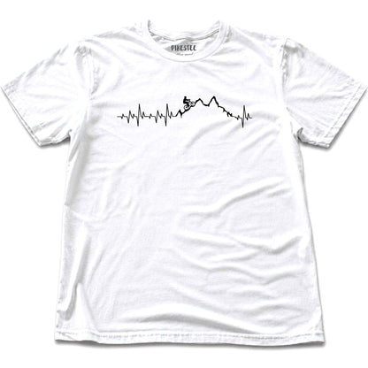 Mountain Biker Heart Beat T-shirt - White