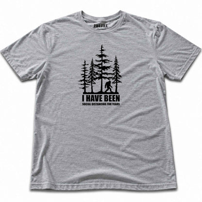 "I Have Been Social Distancing For Years" graphic T-shirt - Sport Grey