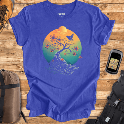 "Bird On a Tree Landscape" graphic T-shirt