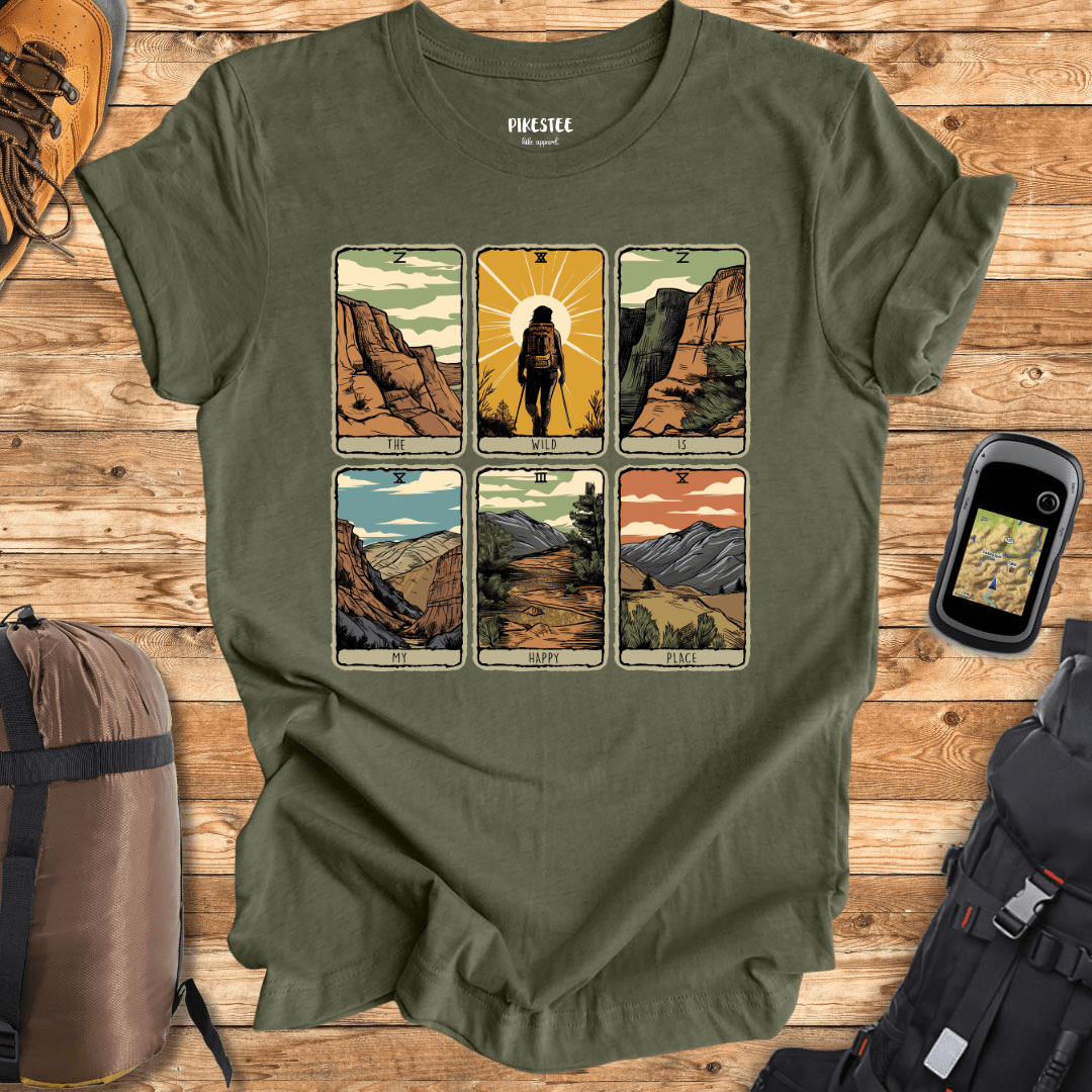 "The Wild Is My Happy Place Taro cards" graphic T-shirt