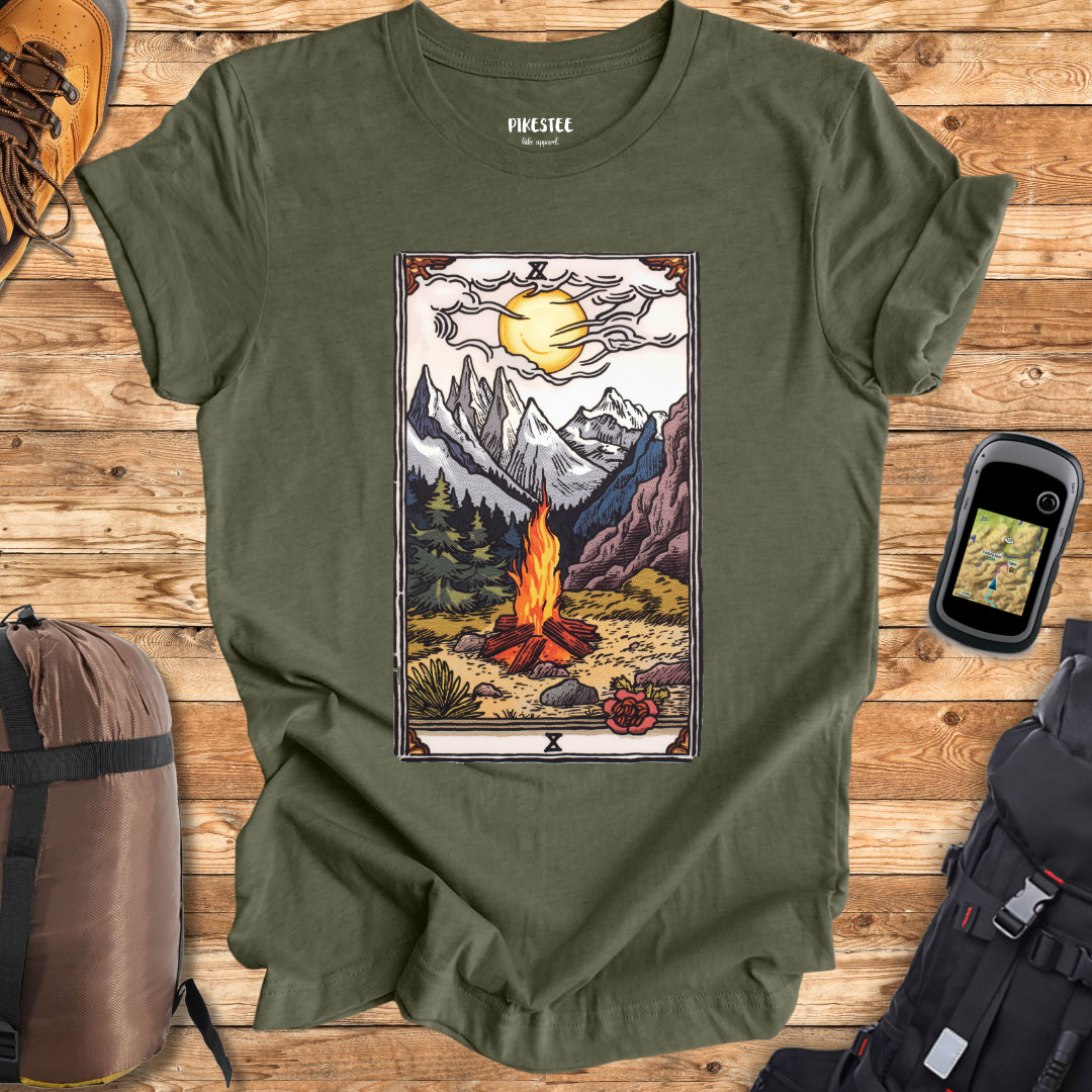 "FirePlace Tarot Card" graphic T-shirt