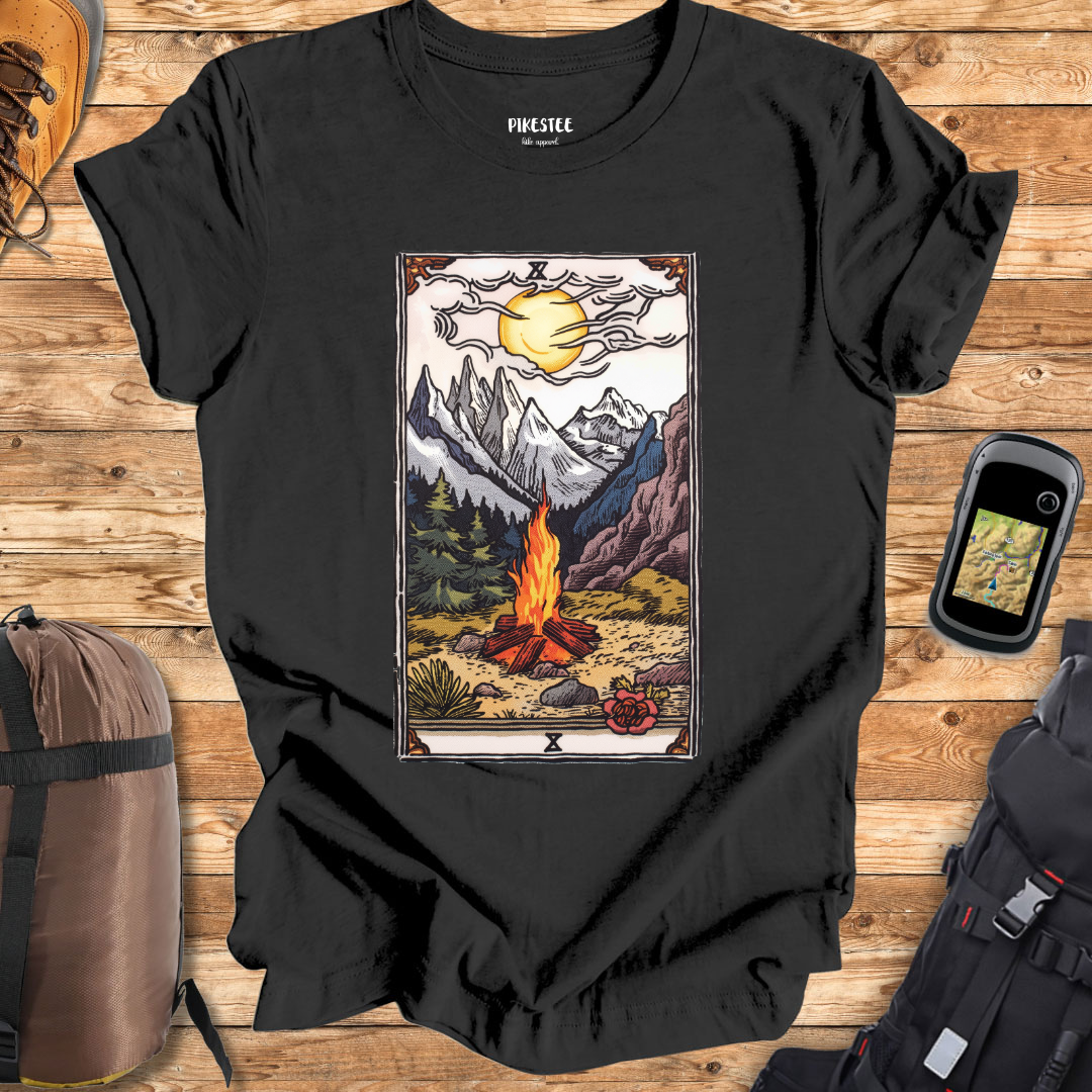 "FirePlace Tarot Card" graphic T-shirt