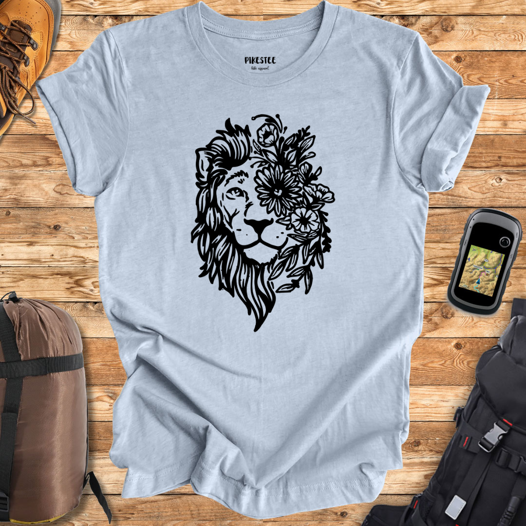 "Floral Lion" graphic T-shirt