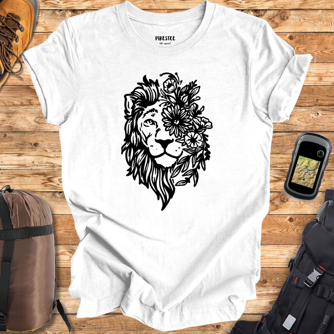 "Floral Lion" graphic T-shirt