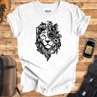 "Floral Lion" graphic T-shirt