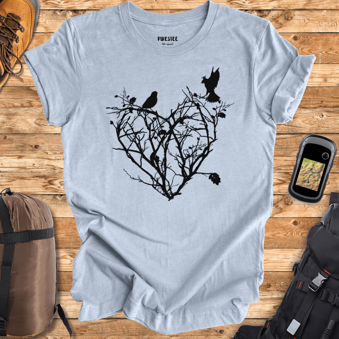 "Roots And Birds" graphic T-shirt