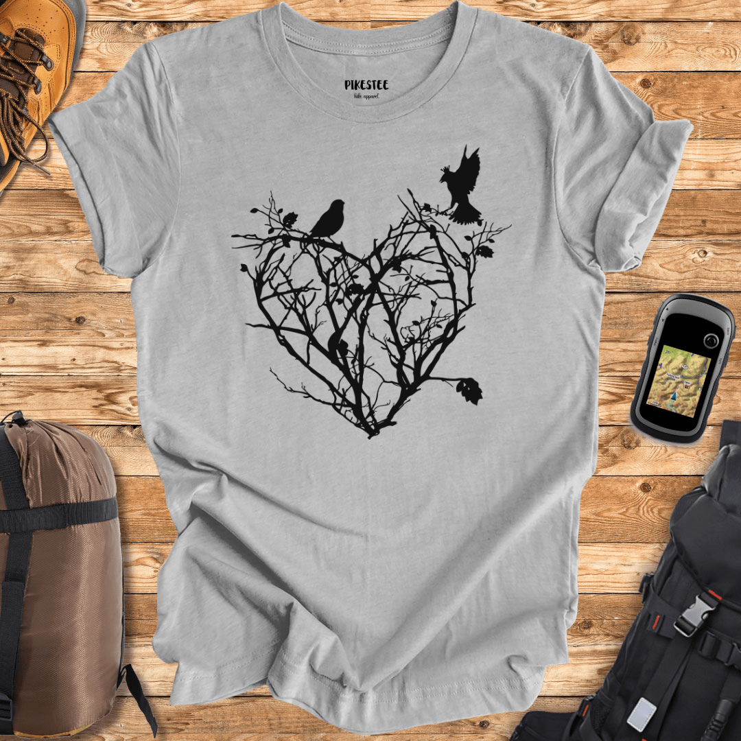 "Roots And Birds" graphic T-shirt