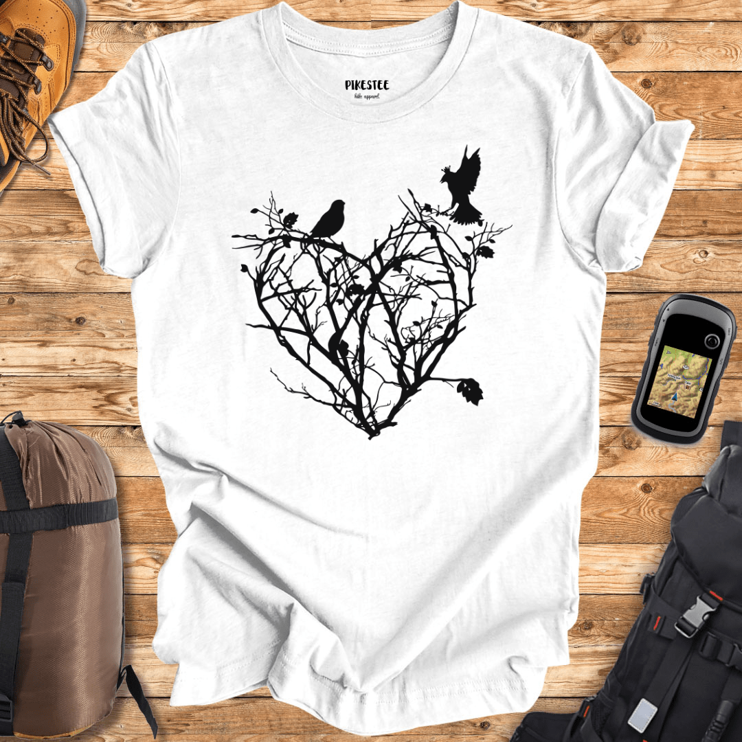 "Roots And Birds" graphic T-shirt