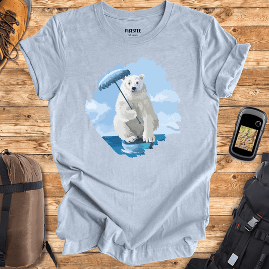 "Polar Bear Umbrella" graphic T-shirt