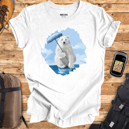 "Polar Bear Umbrella" graphic T-shirt