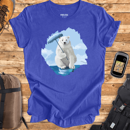 "Polar Bear Umbrella" graphic T-shirt