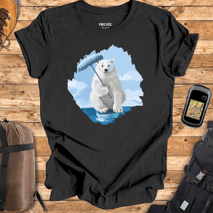 "Polar Bear Umbrella" graphic T-shirt