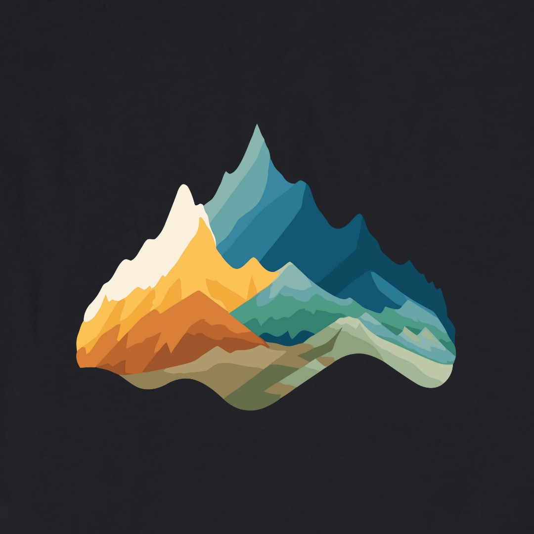 "MountainsHill Colorfull" graphic T-shirt