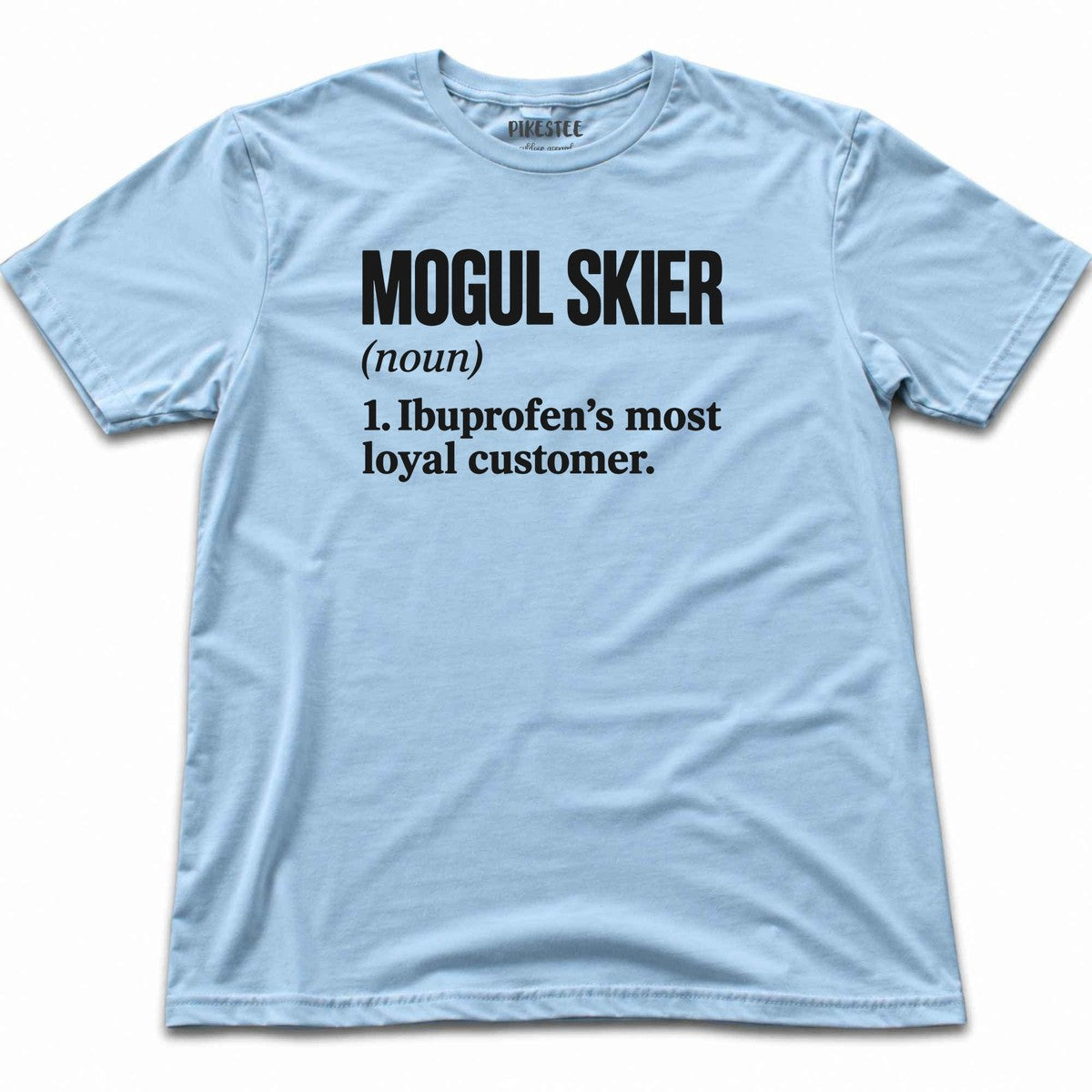 Mogul Skier Ibuprofen T-shirt - Light Blue
