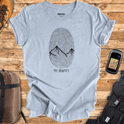 "My identity, Mountain Finger Print" graphic T-shirt