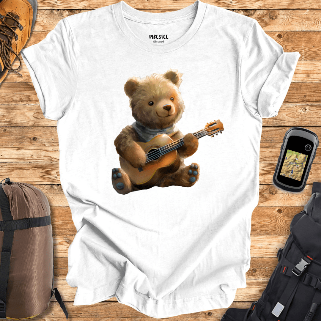 "Little Bear Playing Guitar" graphic T-shirt