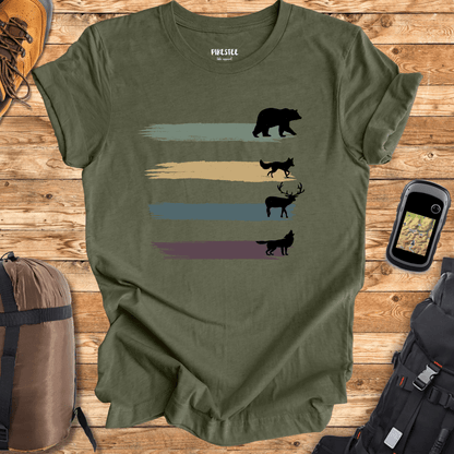 "Wild Animals Paths" graphic T-shirt